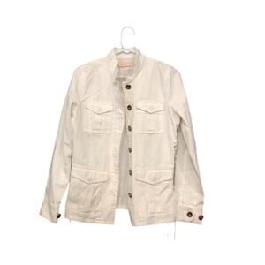Tory Burch SP Utility Jacket Cotton Cream Lace-Up Sides